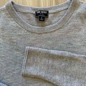 Todd Snyder 100% Merino Wool L Men's Gray Thermal Sweater Waffle Knit EUC $248